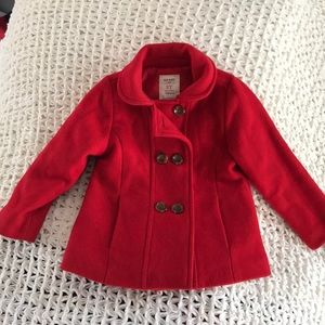 Girls 3T Old Navy Red Pea Coat